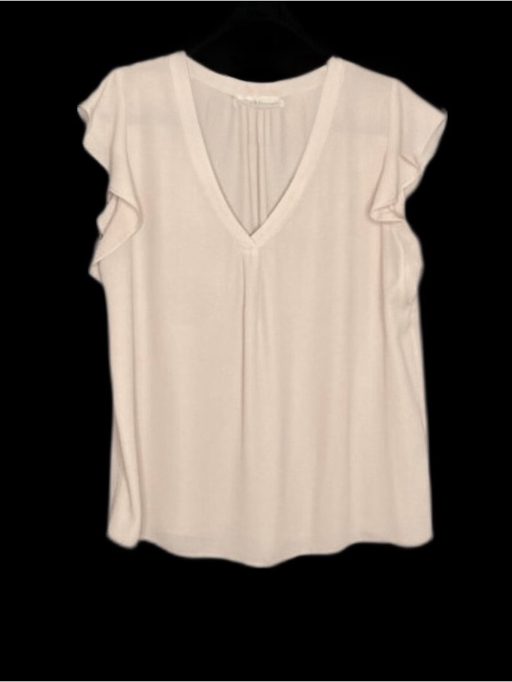 Philosophy Deep V-neck Flutter Cap Sleeves Rose Pink Blouse Size Large (12/14)